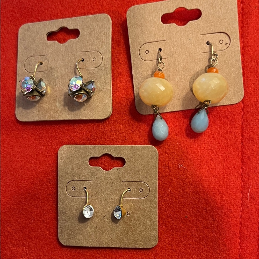 Anthropologie Dangle Earrings — 3 pairs